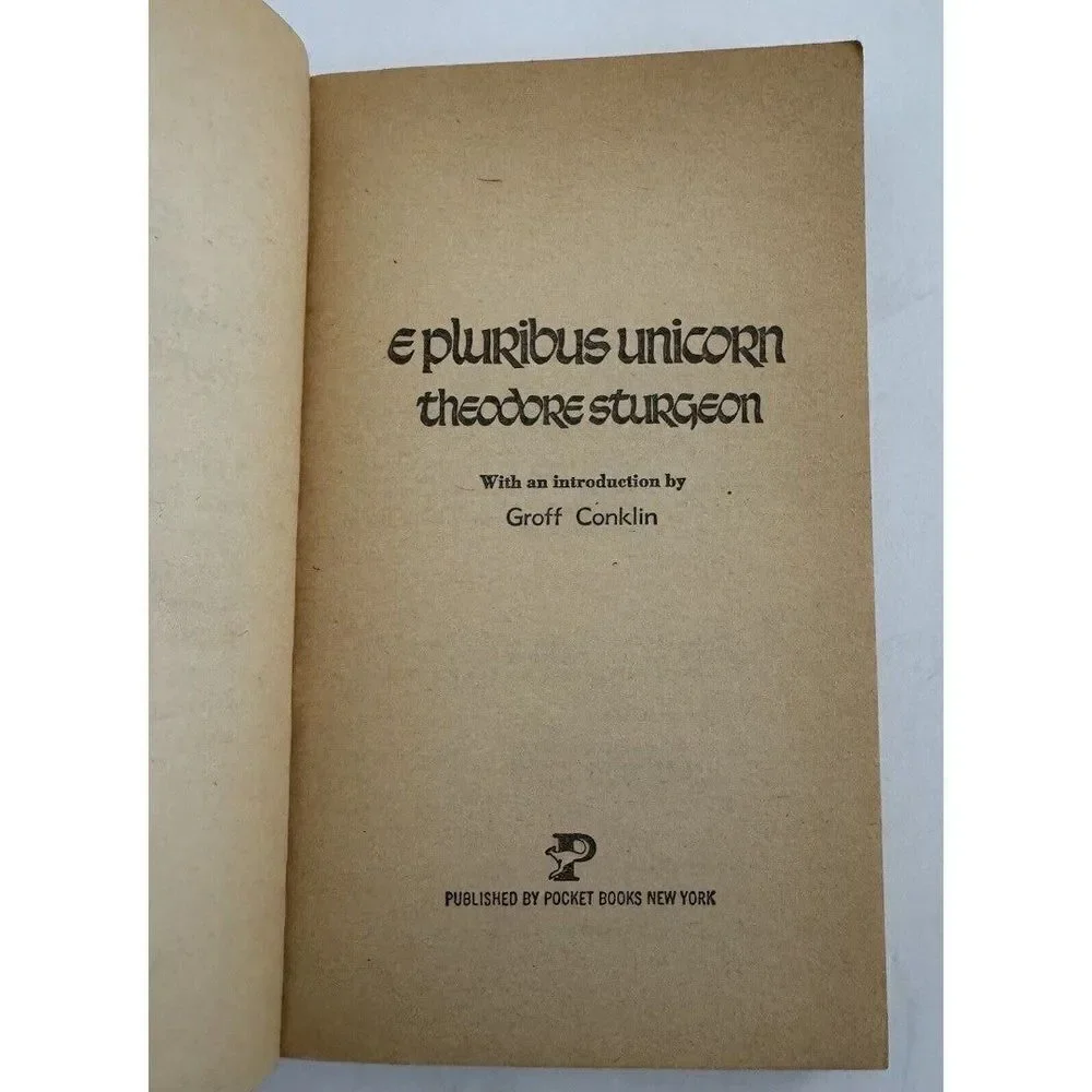 E Pluribus Unicorn by Theodore‎ Sturgeon - 1977 2nd pocket book printing
